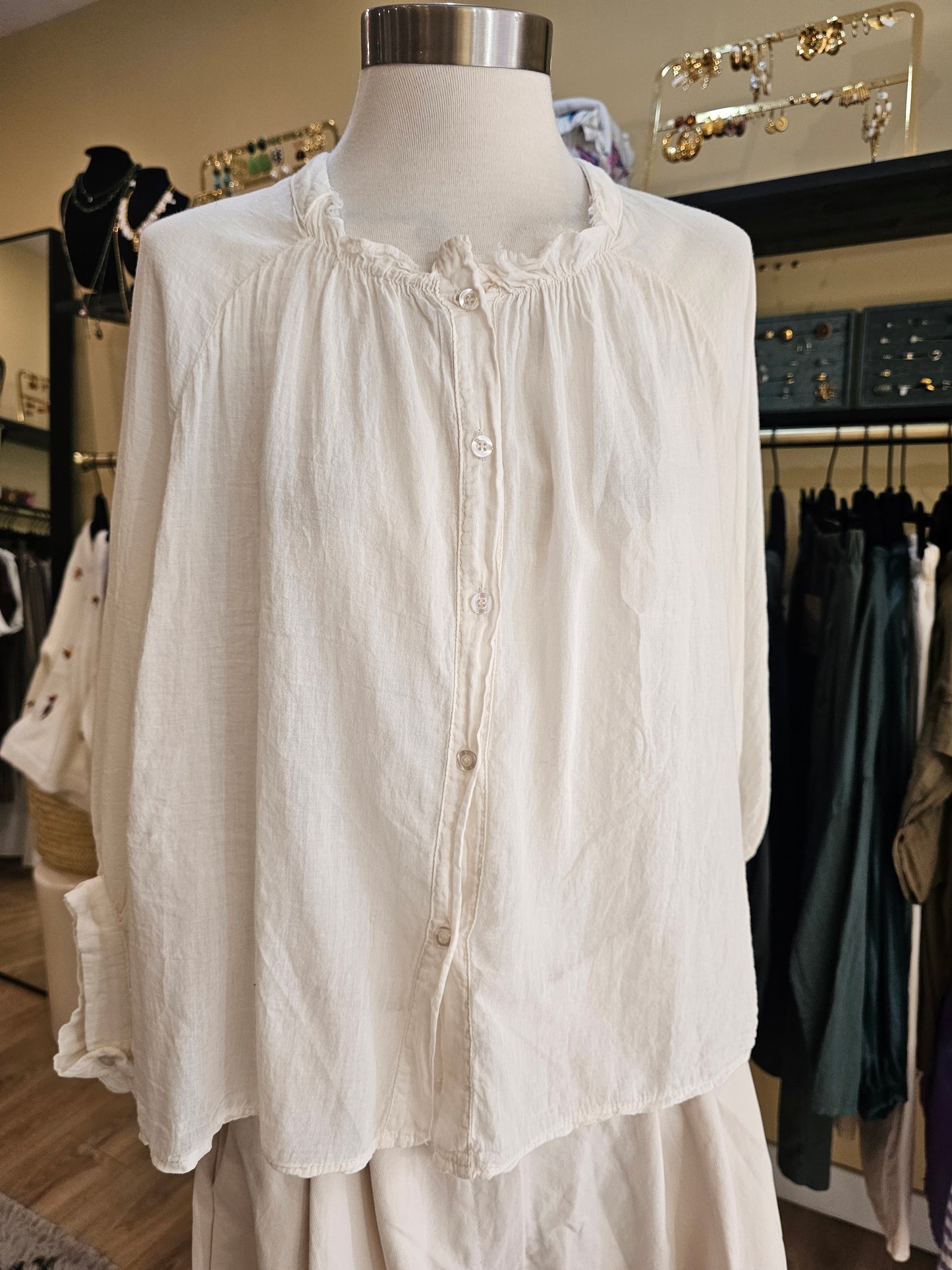 Blouse ecrue en coton