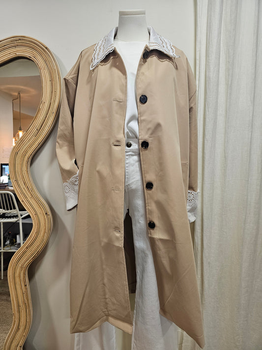 Trench col dentelle