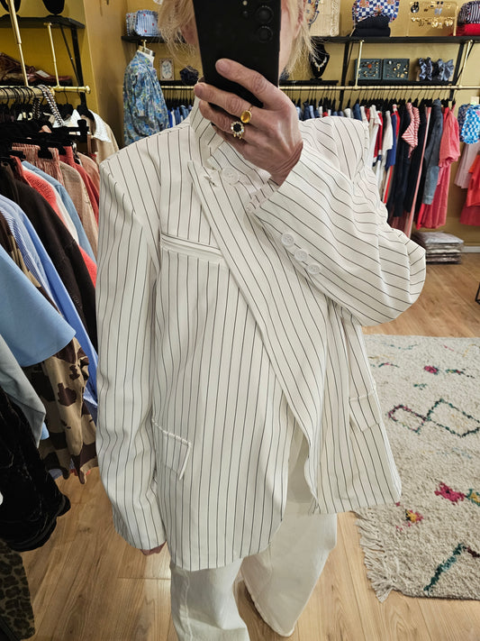 Veste blanche rayée Johanna Paris
