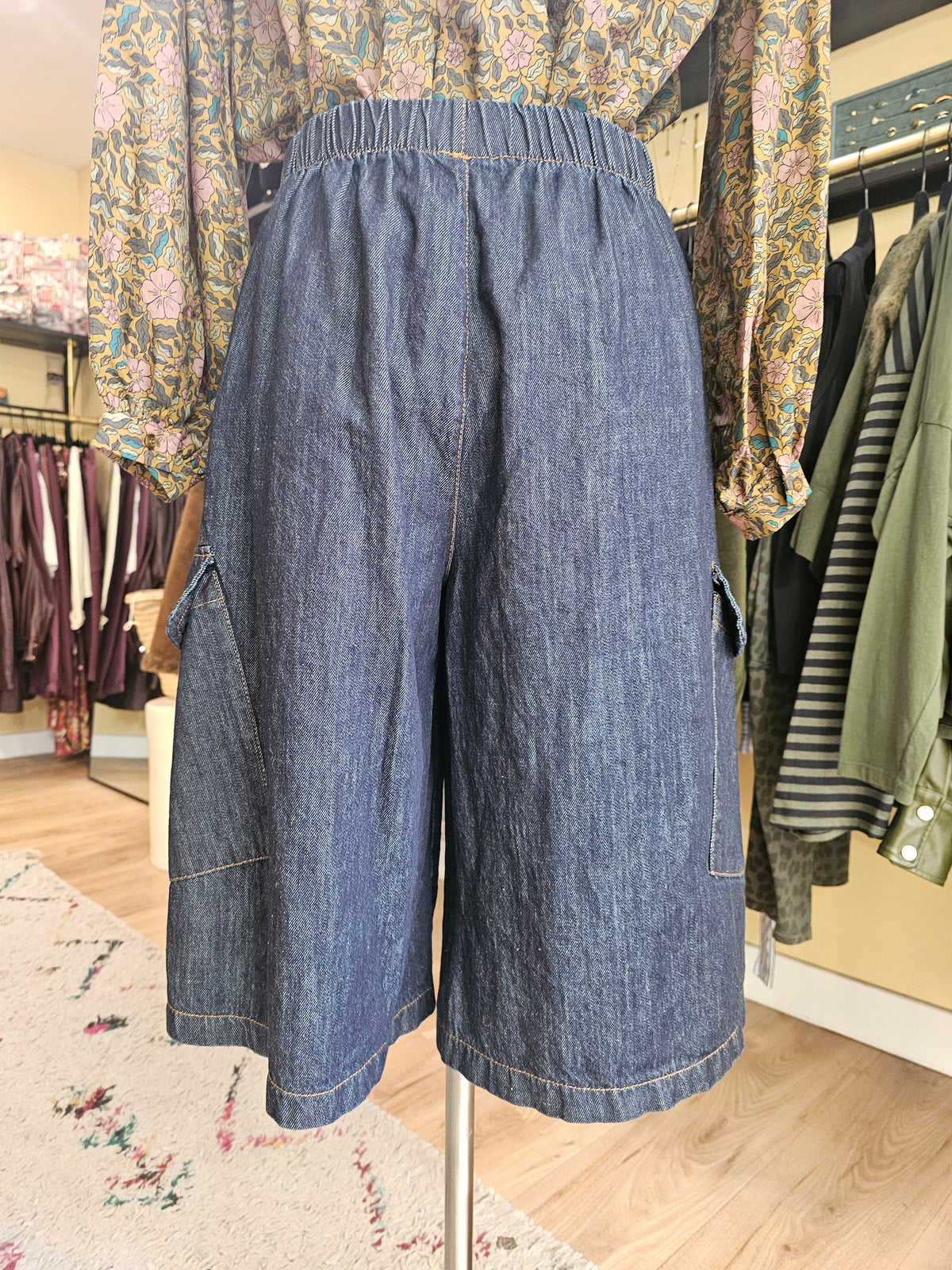 Bermuda cargo long en jean Johanna Paris
