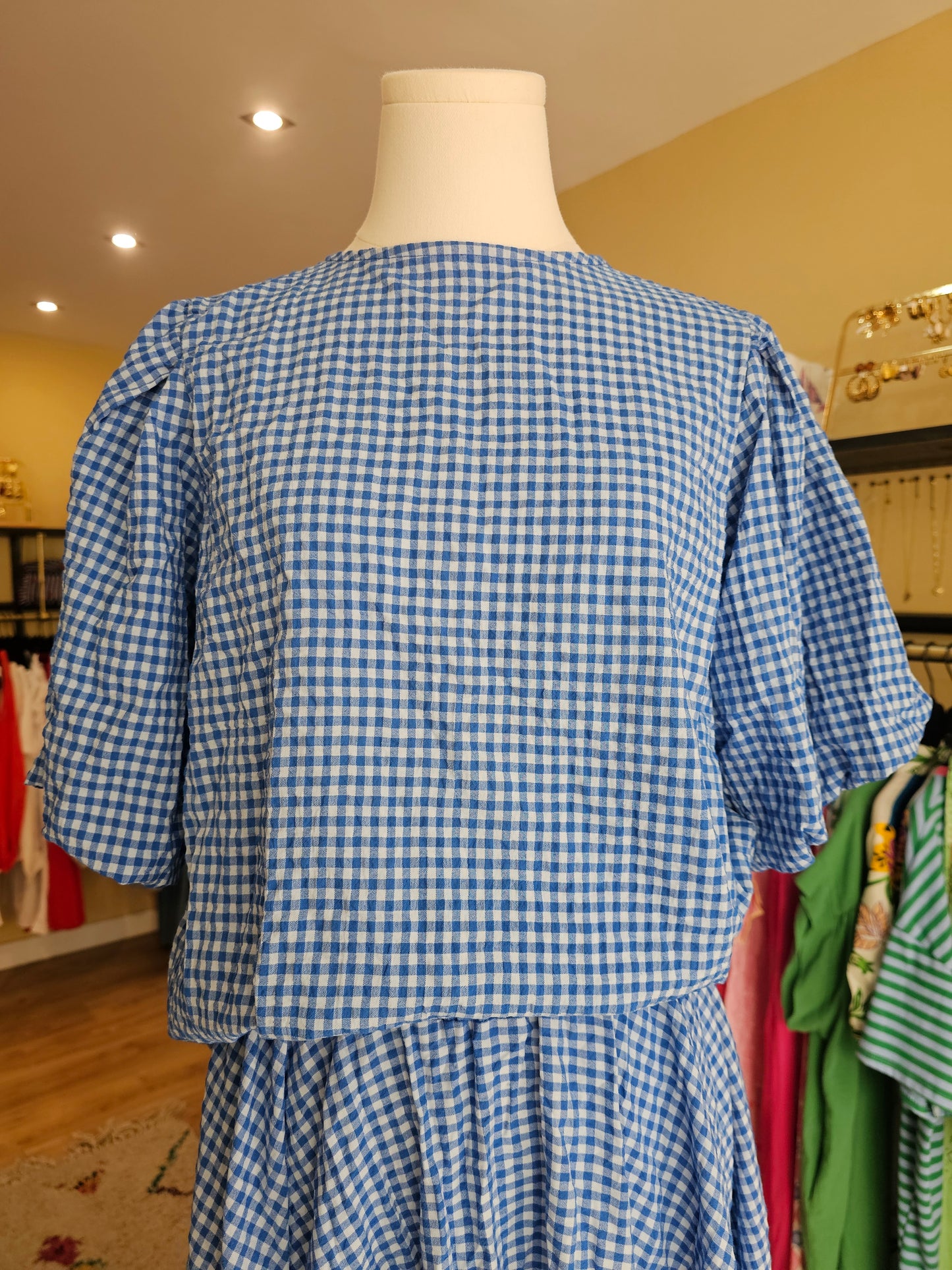 Top vichy bleu