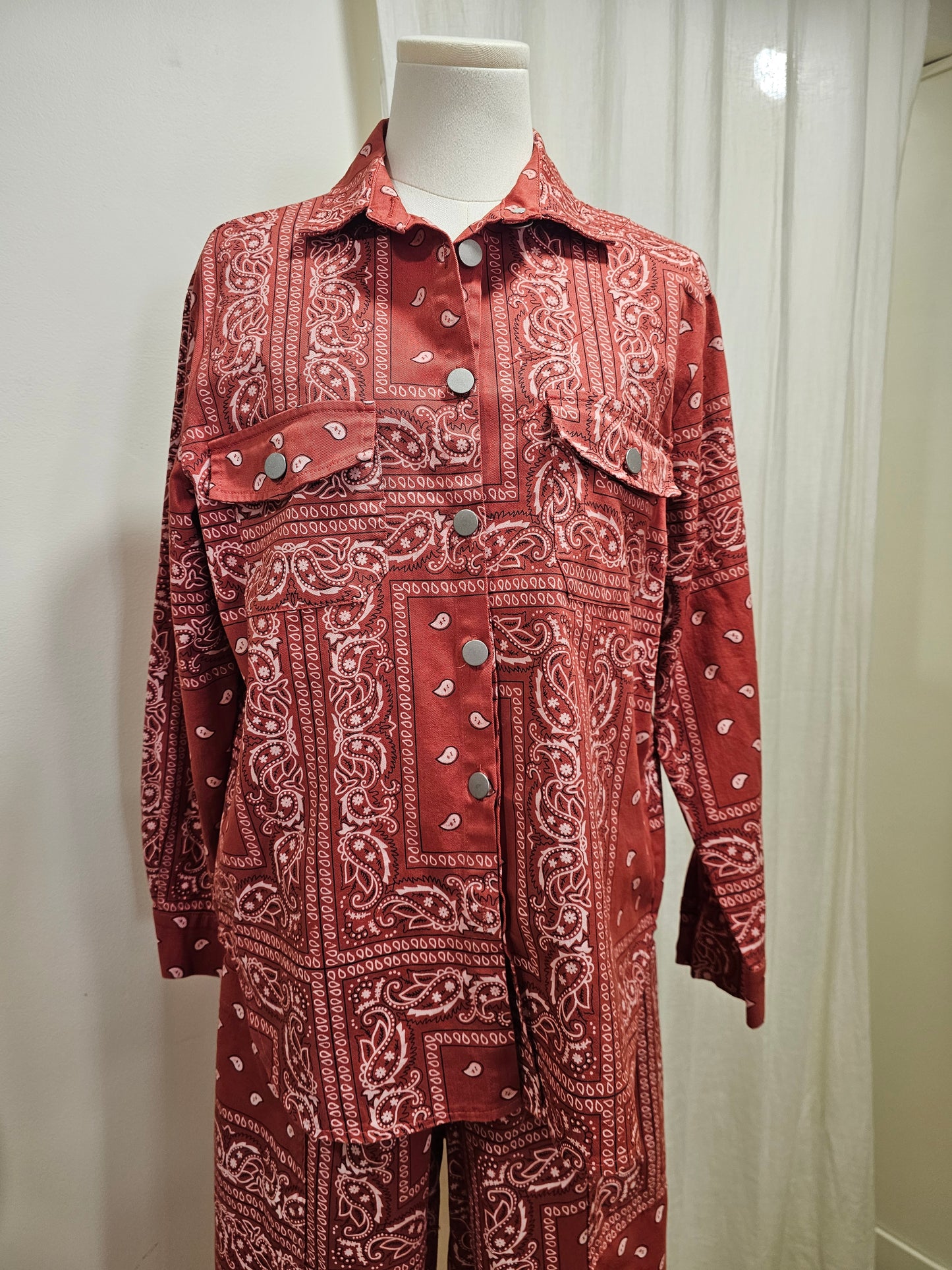 Chemise bandana rouge