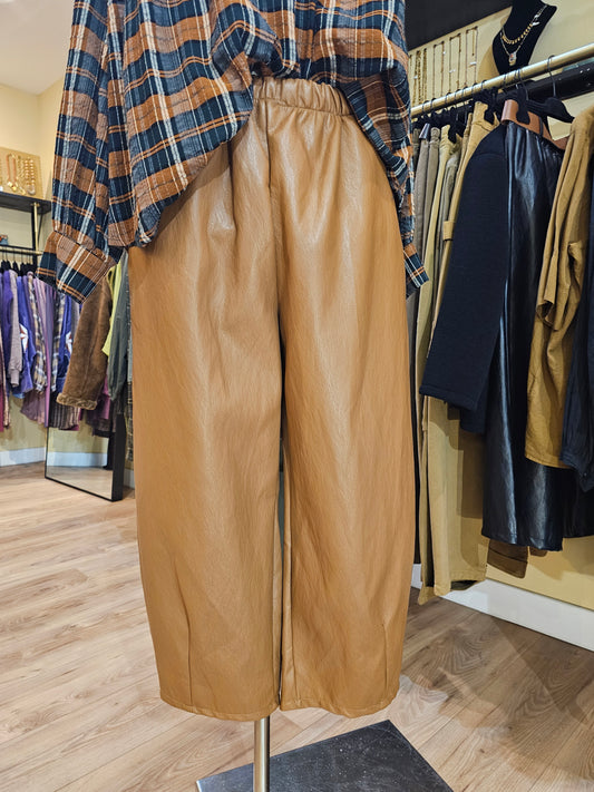 Pantalon barrel simili camel Johanna Paris