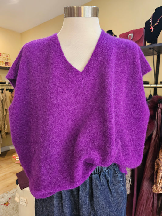Pull sans manche violet