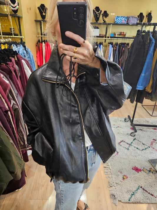 Blouson en simili noir johanna Paris