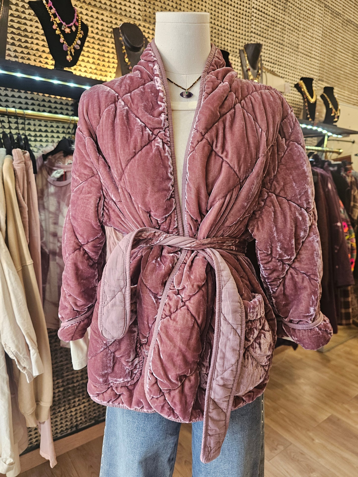 Kimono rose velours Johanna Paris