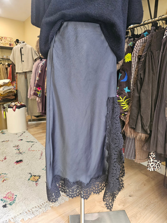 Jupe noire fendue Johanna Paris