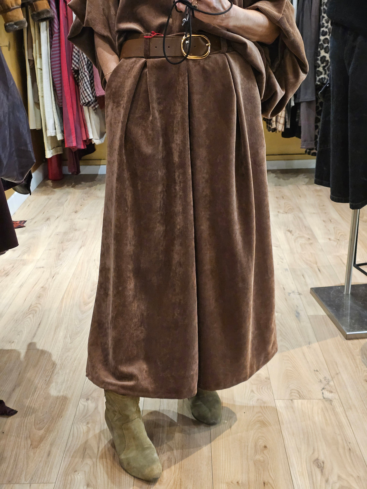Pantalon jupe culotte chocolat Johanna Paris