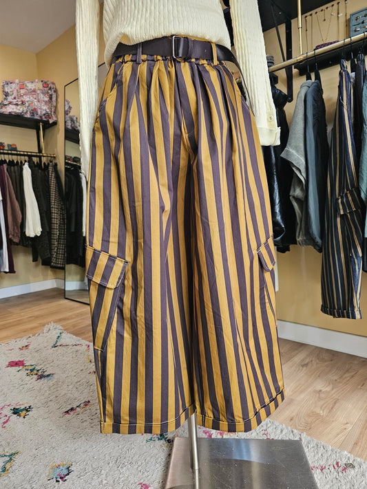 Pantalon cargo large rayé Johanna Paris