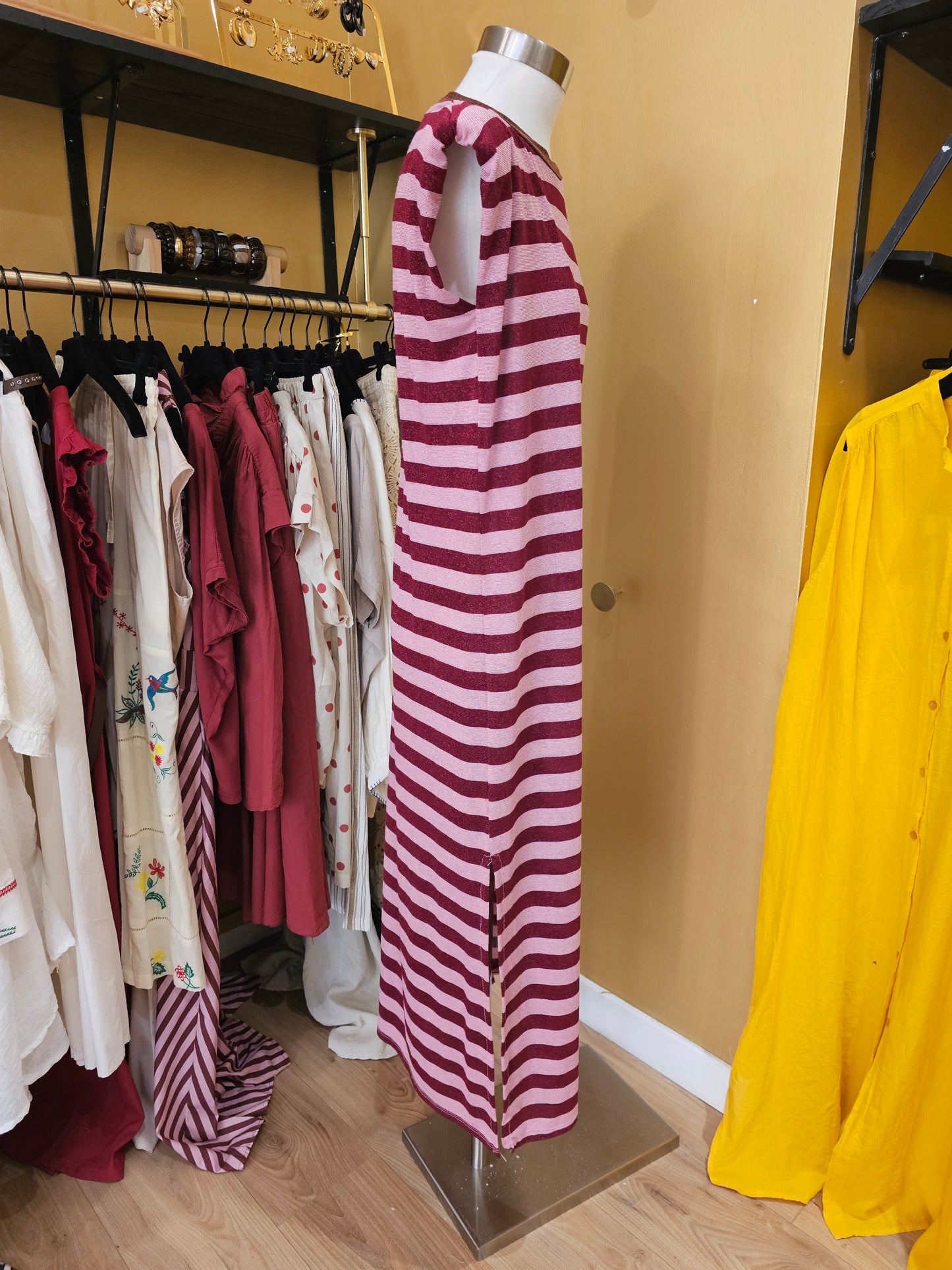 Robe rayée lurex