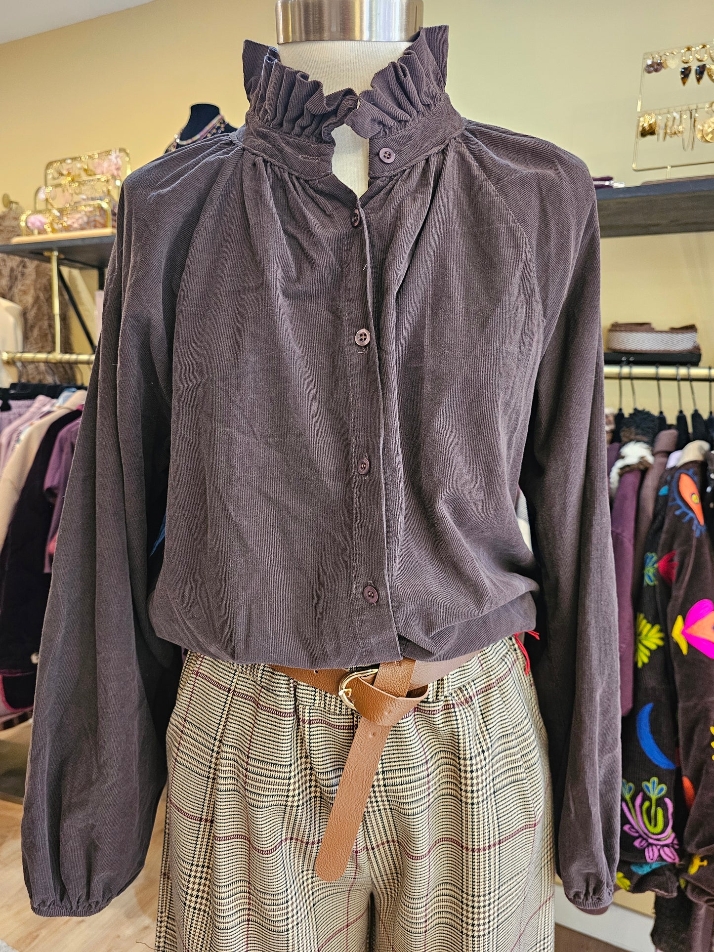 Chemise velours marron Johanna Paris