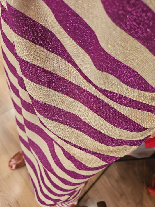 Robe rayée lurex sans manche