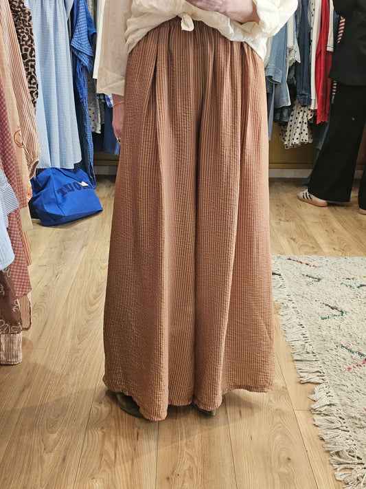 Pantalon large rayé