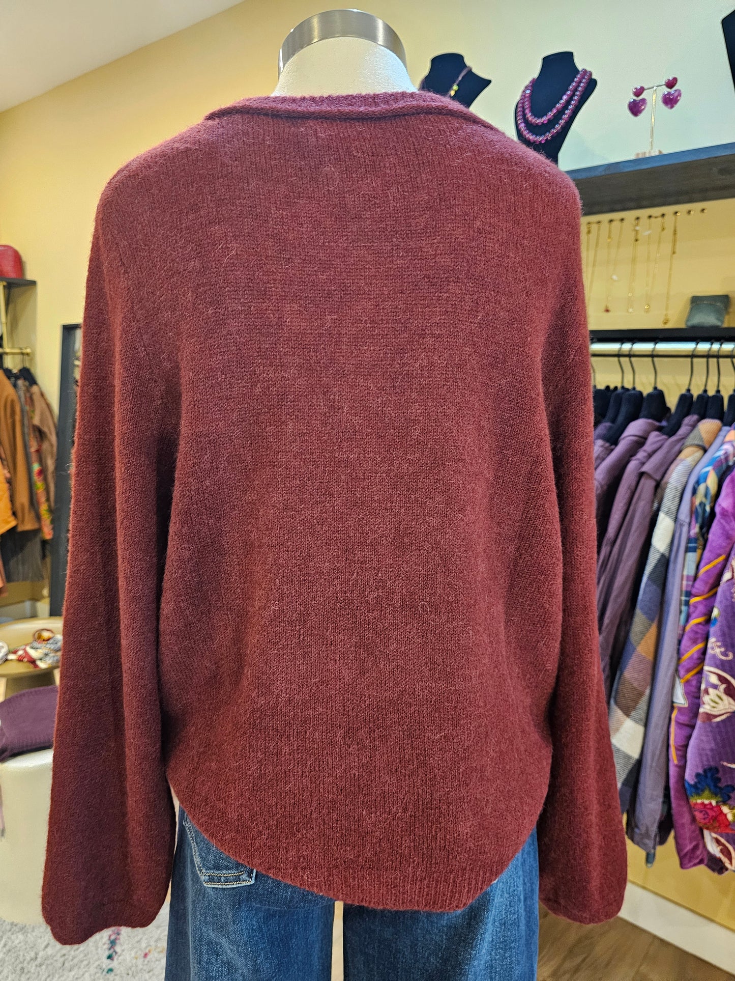 Pull bordeaux Intuition Paris
