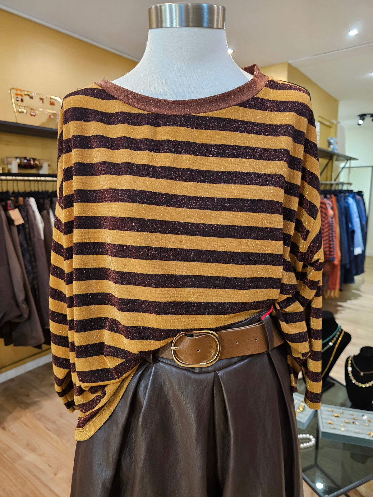 Mariniere en lurex mais et chocolat Johanna Paris