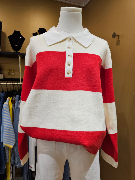 Pull polo rayé