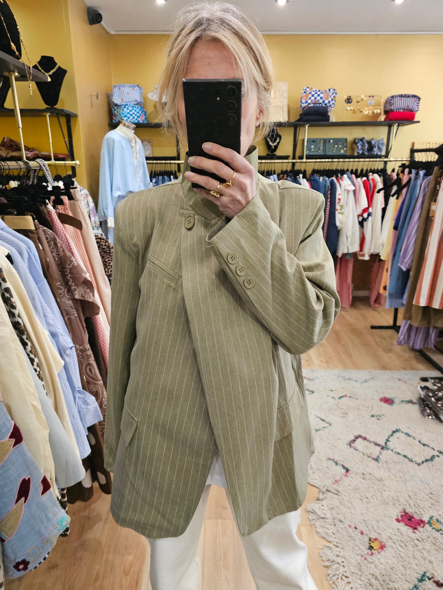 Veste rayée kaki Johanna Paris