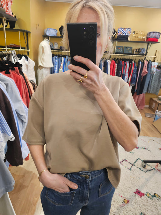 Tshirt molletonné taupe