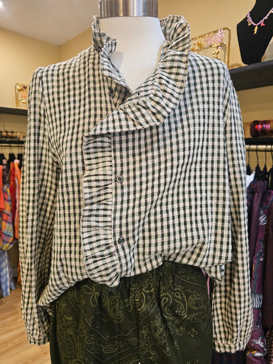 Chemise carreaux vert Johanna Paris