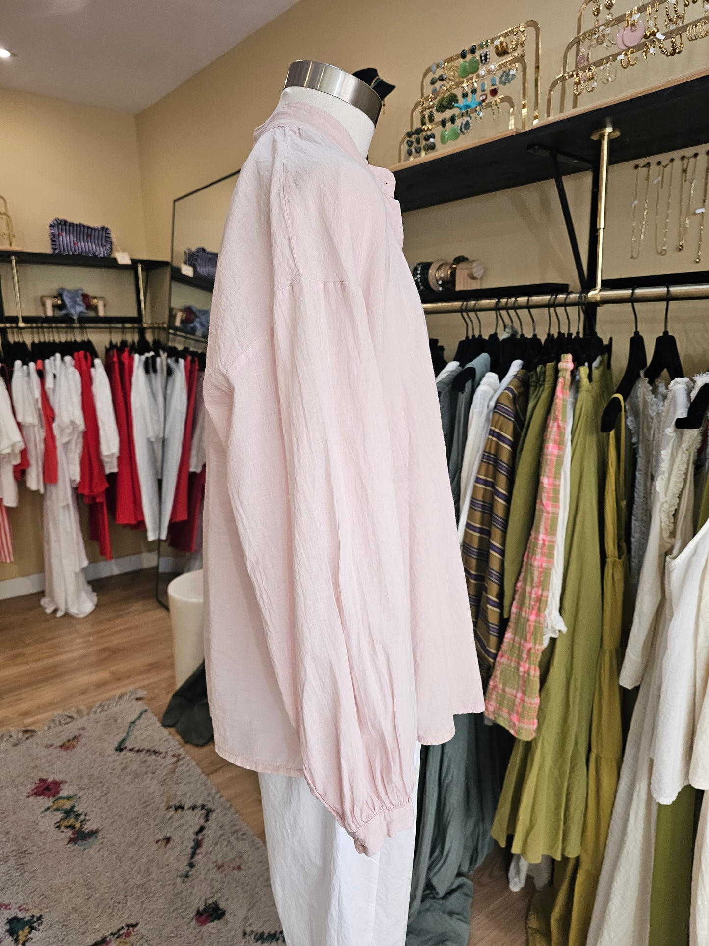 Chemise rose en voile de coton johanna Paris