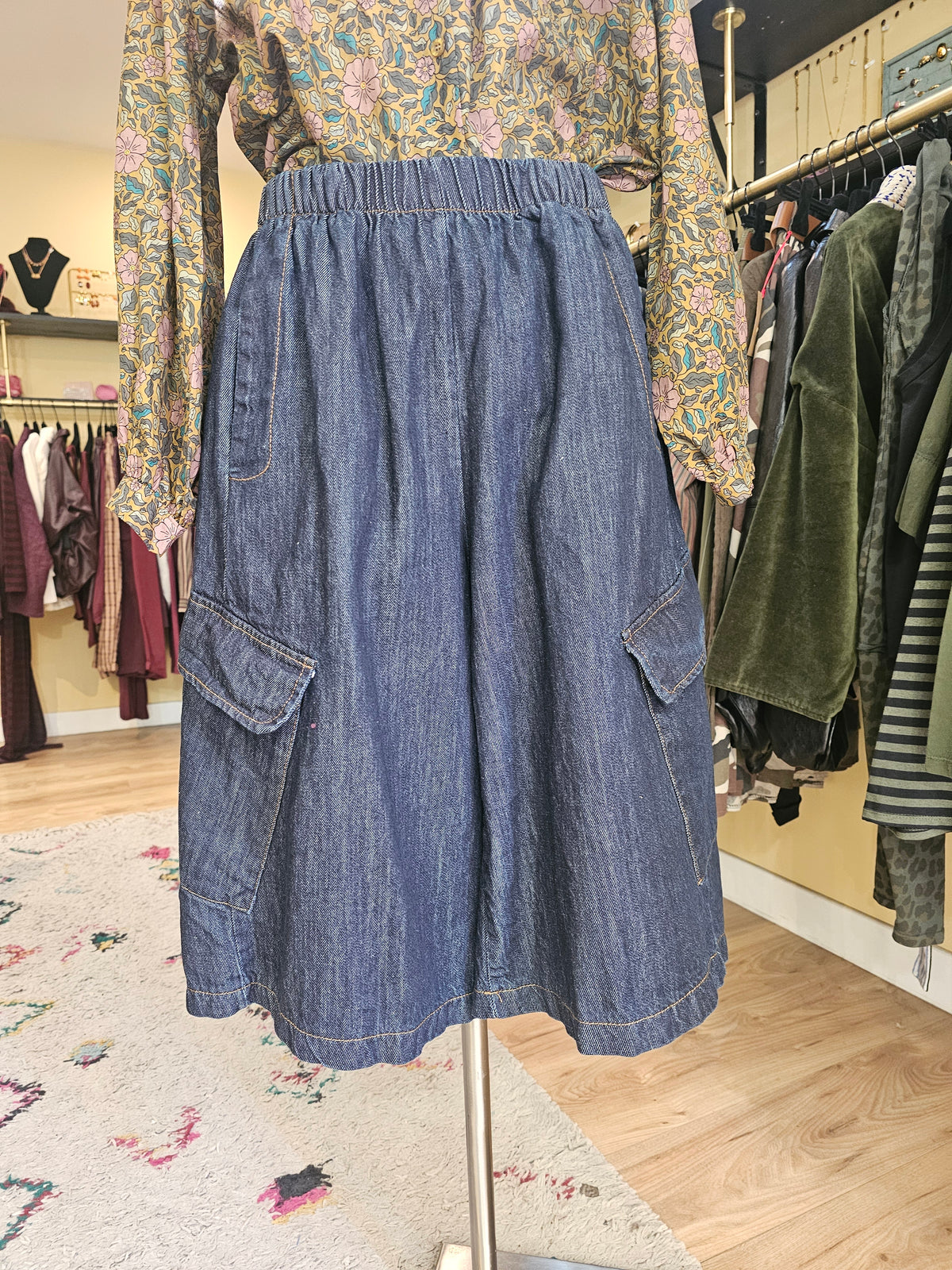 Bermuda cargo long en jean Johanna Paris