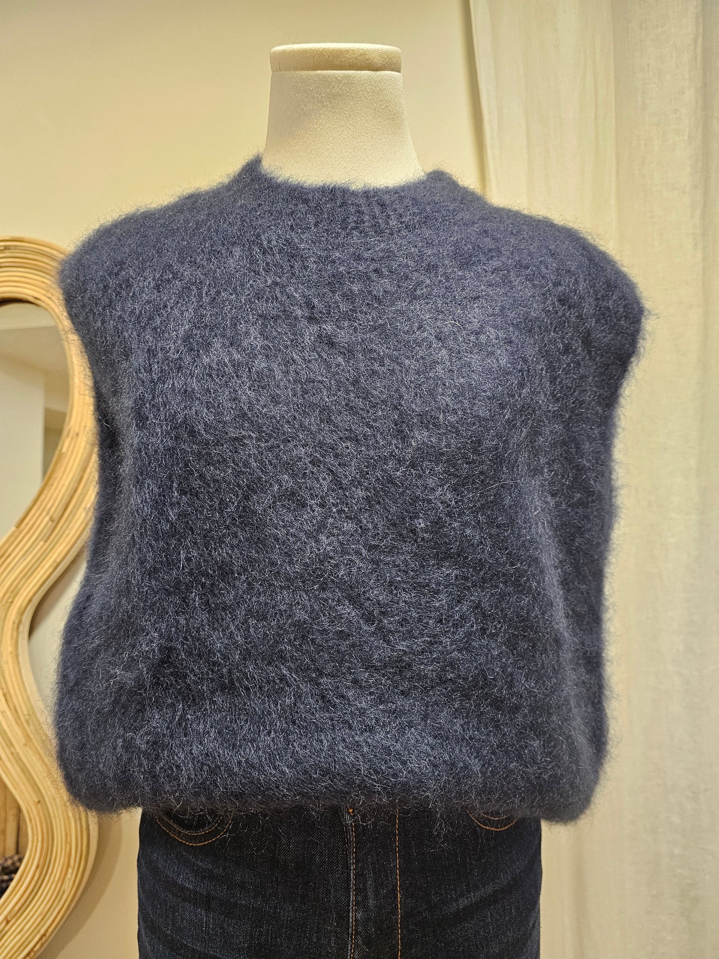 Pull sans manche mohair