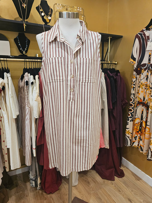 Robe courte rayée