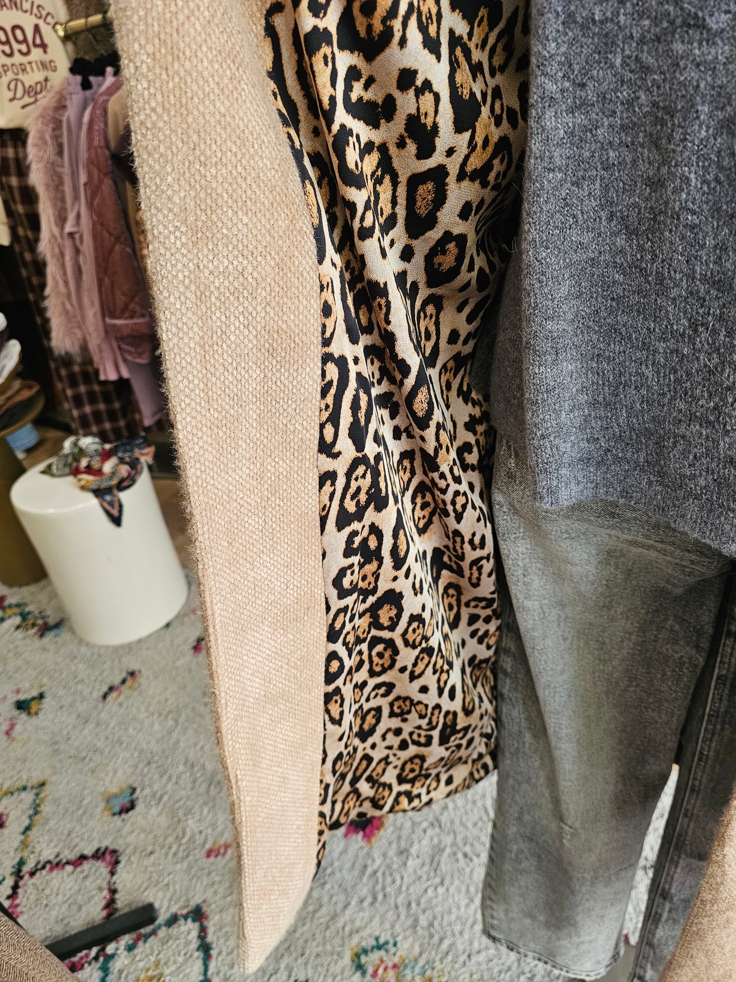 Manteau camel Doublure leopard