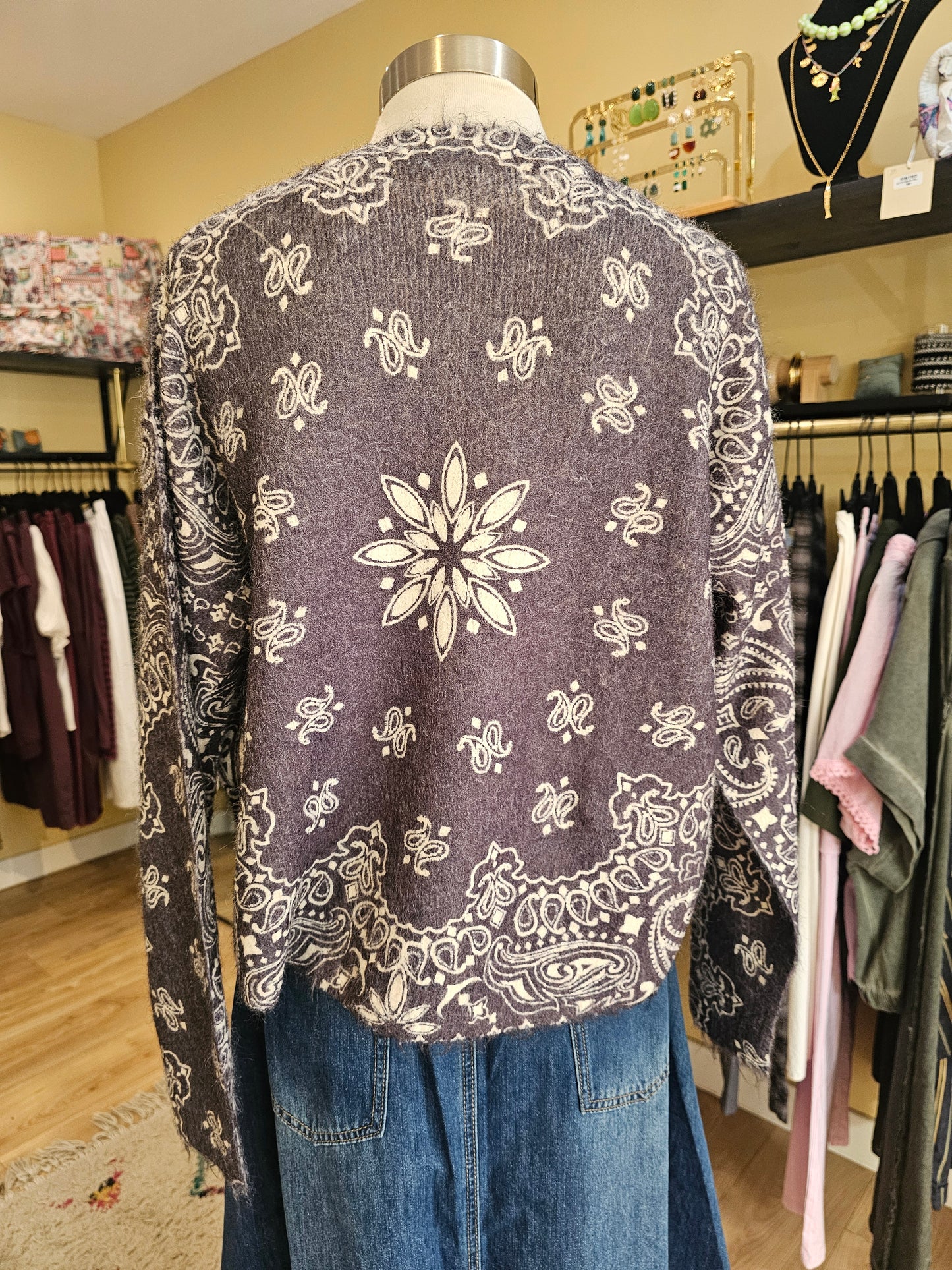 Pull bandana gris bleu