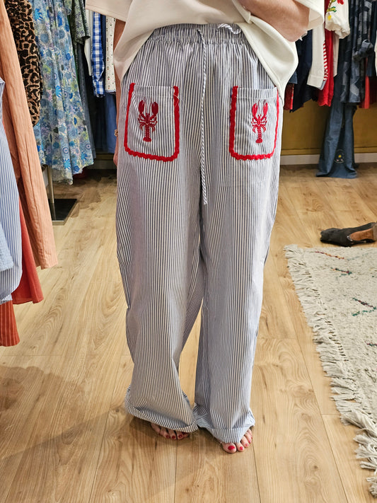 Pantalon rayé homard